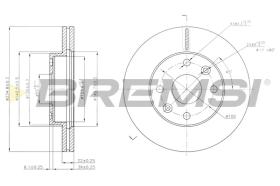 BREMSI CD7391V - B. DISC FRONT DIA.235 VENT. KIA RIO