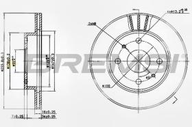 BREMSI CD7394V - B. DISC FRONT DIA.234 VENT. DACIA LOGAN