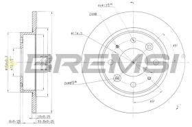 BREMSI CD7395S - B. DISC REAR DIA.261 SOLID KIA CARENS