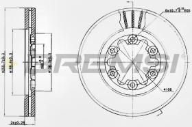 BREMSI CD7398V - B. DISC FRONT DIA.256 VENT. FORD RANGER