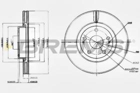 BREMSI CD7401V - B. DISC FRONT DIA.295 VENT. TOYOTA AURIS