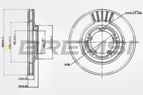 BREMSI CD7404V - B. DISC FRONT DIA.254 VENT. HYUNDAI H1