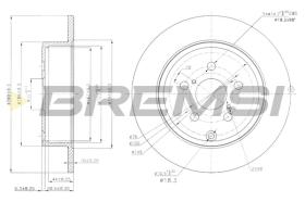 BREMSI CD7406S - B. DISC REAR DIA.280 SOLID TOYOTA AVENSI