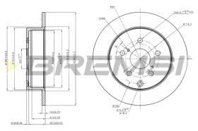 BREMSI CD7409S - B. DISC REAR DIA.290 SOLID TOYOTA COROLL