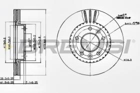 BREMSI CD7460V - B. DISC FRONT DIA.274 VENT. KIA CARNIVAL