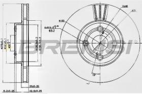 BREMSI CD7461V - B. DISC FRONT DIA.275 VENT. TOYOTA COROL