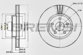 BREMSI CD7484V - B. DISC FRONT DIA.275 VENT. TOYOTA CELIC