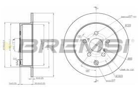 BREMSI CD7485S - B. DISC REAR DIA.269 SOLID TOYOTA PRIUS