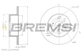 BREMSI CD7487S - B. DISC REAR DIA.240 SOLID TOYOTA COROLL