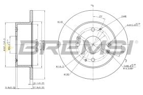 BREMSI CD7488S - B. DISC REAR DIA.260 SOLID HONDA ACCORD