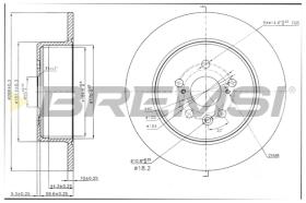 BREMSI CD7489S - B. DISC REAR DIA.288 SOLID TOYOTA AVENSI