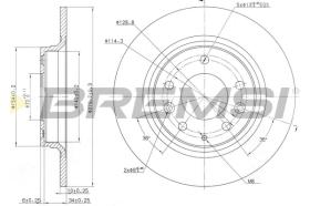 BREMSI CD7500S - B. DISC REAR DIA.280 SOLID MAZDA 323 F