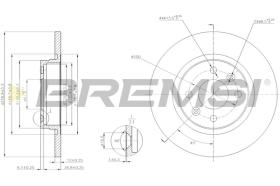 BREMSI CD7502S - B. DISC FRONT DIA.259 SOLID DACIA LOGAN