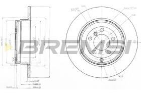 BREMSI CD7518S - B. DISC REAR DIA.354 SOLID LAND ROVER RA