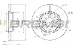 BREMSI CD7520V - B. DISC FRONT DIA.252 VENT. SUZUKI SWIFT