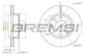 BREMSI CD7521V - B. DISC FRONT DIA.235 5 VENT. DACIA SOLE