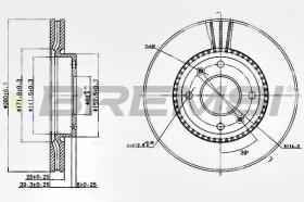 BREMSI CD7522V - B. DISC FRONT DIA.280 VENT. HYUNDAI ELAN