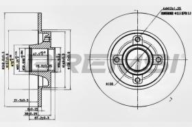 BREMSI CD7523S - B. DISC REAR DIA.249 SOLID CITROEN C4