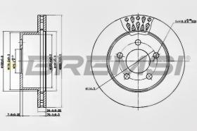 BREMSI CD7525V - B. DISC FRONT DIA.280 VENT. JEEP WRANGLE