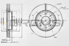 BREMSI CD7528V - B. DISC FRONT DIA.275 VENT. KIA CERATO