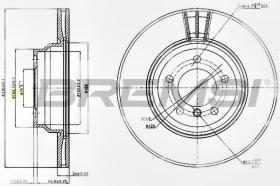 BREMSI CD7535V - B. DISC FRONT DIA.330 VENT. BMW 320 D