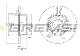 BREMSI CD7536V - B. DISC FRONT DIA.300 VENT. BMW 316 I