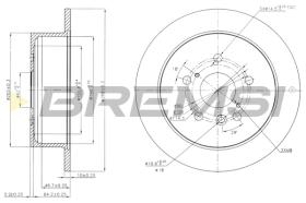 BREMSI CD7545S - B. DISC REAR DIA.287 8 SOLID LEXUS RX