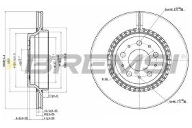 BREMSI CD7551V - B. DISC REAR DIA.308 VENT. VOLVO XC 90