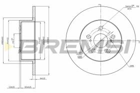 BREMSI CD7556S - B. DISC REAR DIA.271 SOLID TOYOTA AVENSI