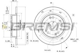 BREMSI CD7558S - B. DISC REAR DIA.260 SOLID HONDA CIVIC