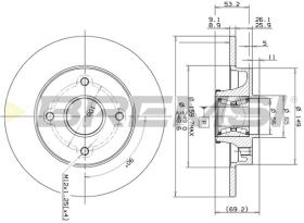 BREMSI CD7560S - B. DISC REAR DIA.249 SOLID CITROEN C3 PI