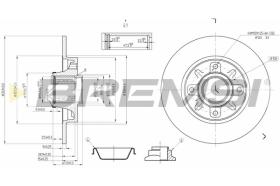 BREMSI CD7561S - B. DISC REAR DIA.249 SOLID CITROEN C4