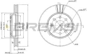 BREMSI CD7565V - B. DISC FRONT DIA.256 VENT. DACIA LOGAN