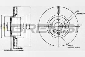 BREMSI CD7567V - B. DISC FRONT DIA.300 VENT. FORD MONDEO