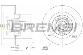 BREMSI CD7569S - B. DISC REAR DIA.274 SOLID RENAULT LAGUN