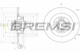 BREMSI CD7570S - B. DISC REAR DIA.270 SOLID RENAULT SCENI