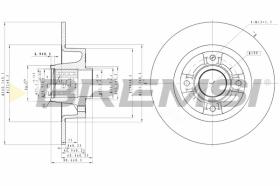 BREMSI CD7571S - B. DISC REAR DIA.240 SOLID RENAULT CLIO