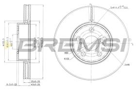 BREMSI CD7575V - B. DISC FRONT DIA.276 VENT. TOYOTA AVENS