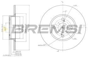 BREMSI CD7576S - B. DISC REAR DIA.266 SOLID TOYOTA COROLL