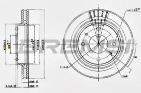 BREMSI CD7577V - B. DISC FRONT DIA.257 VENT. HYUNDAI LANT