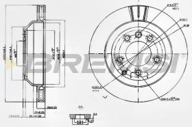 BREMSI CD7580V - B. DISC REAR DIA.330 VENT. PORSCHE CAYEN