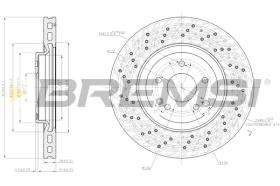 BREMSI CD7582V - B. DISC FRONT DIA.330 VENT. MERCED C220