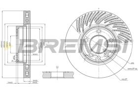 BREMSI CD7591VRD - B. DISC FRONT DIA.330 VENT. DX RD VW TOU