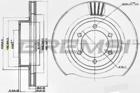 BREMSI CD7594V - B. DISC FRONT DIA.338 VENT. LEXUS GX