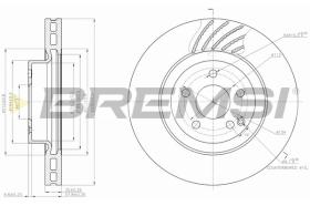 BREMSI CD7595V - B. DISC FRONT DIA.330 VENT. MERCED E350