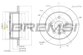 BREMSI CD7598S - B. DISC REAR DIA.269 SOLID TOYOTA CAMRY