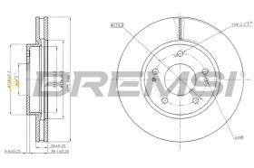 BREMSI CD7599V - B. DISC FRONT DIA.276 VENT. MITSUB LANCE