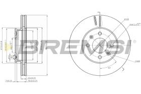 BREMSI CD7603V - B. DISC FRONT DIA.256 VENT KIA RIO