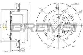 BREMSI CD7609V - B. DISC REAR DIA.302 VENT. LAND ROV FREE