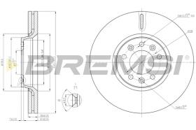 BREMSI CD7615V - B. DISC FRONT DIA.304 VENT. CITROEN C5